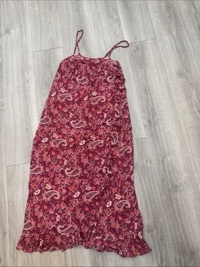 Knox Rose Red Paisley Maxi Dress with Ruffle Hem